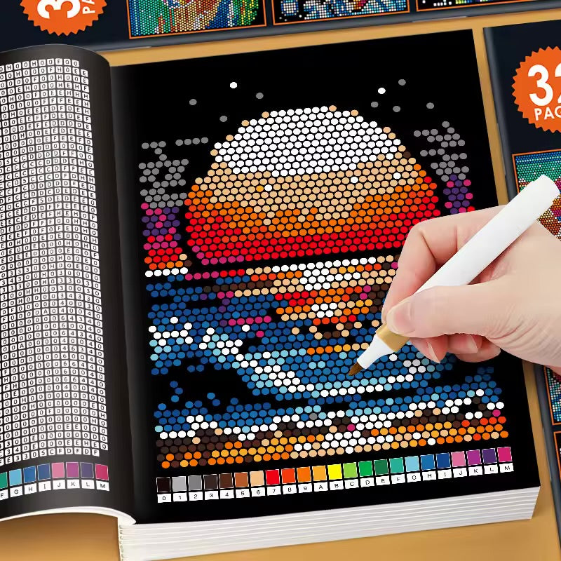 Mystery Mosaics – Color by Number Ausmalbuch (32 Seiten)